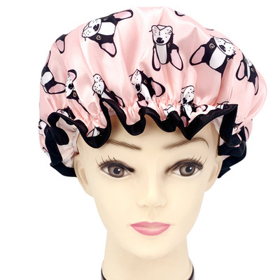 Visokokvalitetne poliesterske satenske dvoslojne kape za tuširanje za žene koje se mogu ponovno koristiti, 26 dostupnih artikala