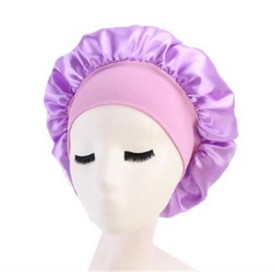 Ženska satenska noćna kapa širokog oboda Noćna kapa za spavanje Kapa za njegu kose Noćna kapa za spavanje za kovrčavu kosu Elastični dodaci za frizuru