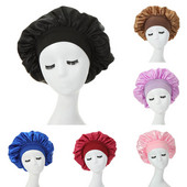 1kom Nova ženska modna elastična traka satenska svilenkasta kapa za spavanje za žene i muškarce Unisex noćna kapa za njegu kose satenska kapa za kupanje