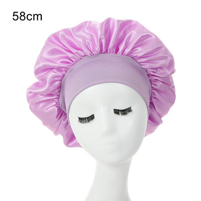 1kom Nova ženska modna elastična traka satenska svilenkasta kapa za spavanje za žene i muškarce Unisex noćna kapa za njegu kose satenska kapa za kupanje