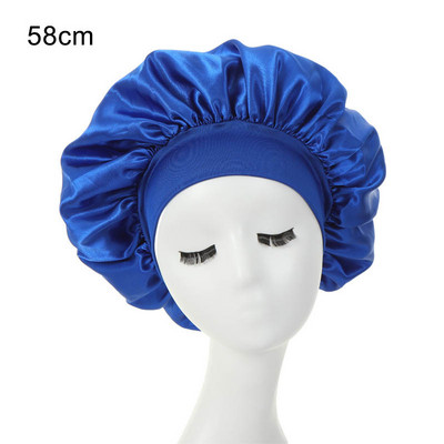 1kom Nova ženska modna elastična traka satenska svilenkasta kapa za spavanje za žene i muškarce Unisex noćna kapa za njegu kose satenska kapa za kupanje