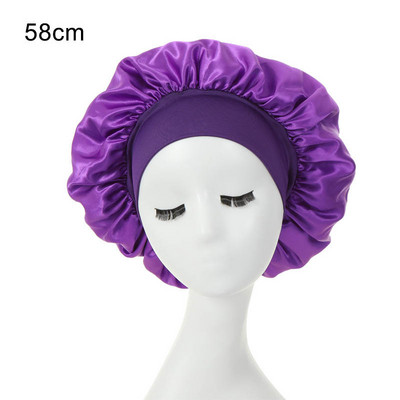 1kom Nova ženska modna elastična traka satenska svilenkasta kapa za spavanje za žene i muškarce Unisex noćna kapa za njegu kose satenska kapa za kupanje