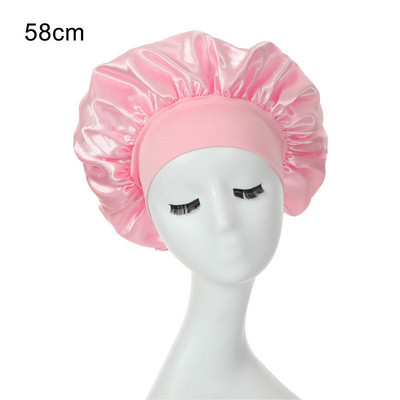 1kom Nova ženska modna elastična traka satenska svilenkasta kapa za spavanje za žene i muškarce Unisex noćna kapa za njegu kose satenska kapa za kupanje