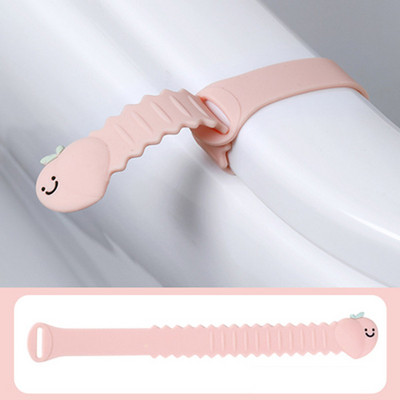 OYOREFD pārnēsājamā karikatūra silikona tualetes sēdekļa pacēlāja pacelšanas ierīce Izvairieties pieskarties tualetes vāka rokturim tualetes tualetes piederumiem