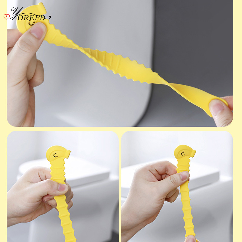 OYOREFD pārnēsājamā karikatūra silikona tualetes sēdekļa pacēlāja pacelšanas ierīce Izvairieties pieskarties tualetes vāka rokturim tualetes tualetes piederumiem