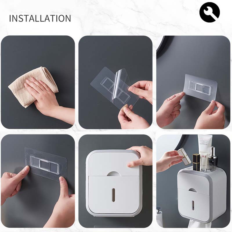 Tualetes salvešu kaste Sienas vannas istabas piederumi Vannas uzglabāšanas papīrs organizators Etagere De Rangement tualetes papīra turētājs