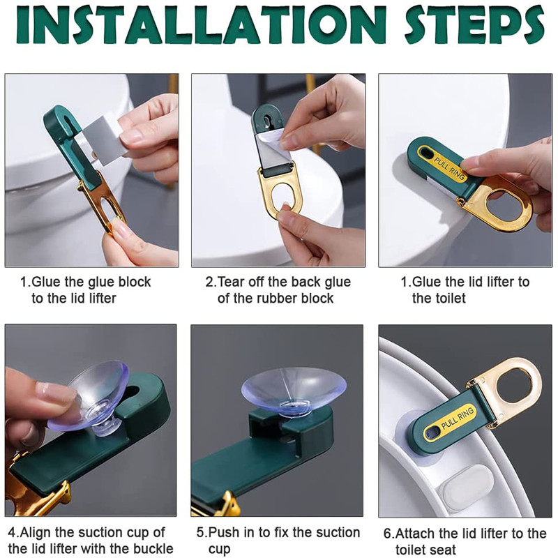 Daudzfunkcionāls tualetes sēdekļa pacēlājs Closestool Sēdekļa pārvalks Paceļams Rokturis Sēdekļa pārsega pacēlājs Vannas istabas piederumi Mājas tīrīšanas rīki