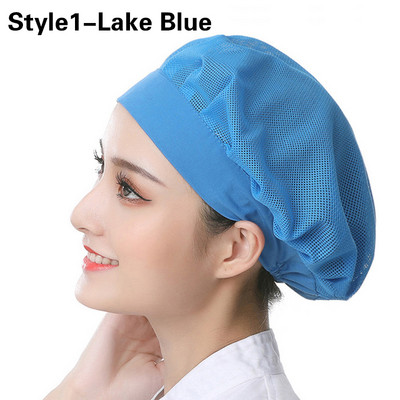 Unisex elastsed võrkmütsid Kohvik Baar Köök Restoran Hotell Pagariäri Ettekandja Kokk Tööriided Mütsid Mehed Naised Hingavad töökojamütsid