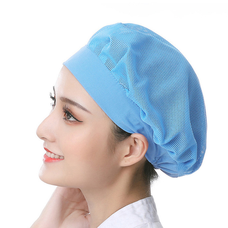 Unisex elastsed võrkmütsid Kohvik Baar Köök Restoran Hotell Pagariäri Ettekandja Kokk Tööriided Mütsid Mehed Naised Hingavad töökojamütsid