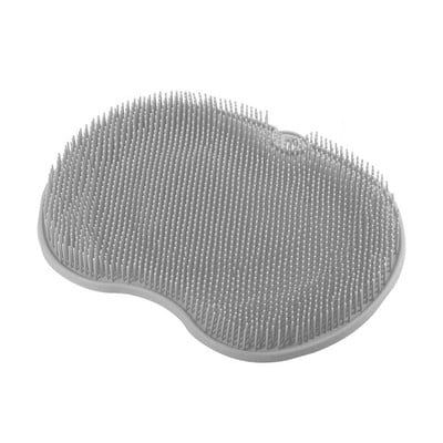 Silikono įtrinimo šepetėlis vonios kambarys neslystantis prausiamasis pėdų pagalvėlė masažinis dušo kilimėlis su „Sucker“ vonios masažo pėdų šveičiamuoju šepetėliu