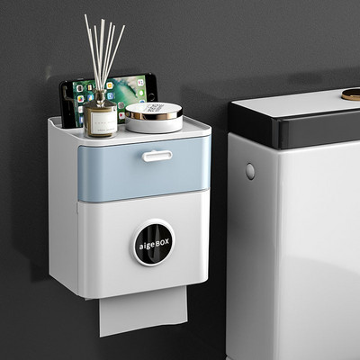 Ūdensnecaurlaidīgs tualetes papīra turētājs, papīra dvieļu turētājs, pie sienas stiprināms vannas istabas plaukts, pārnēsājams plaukts