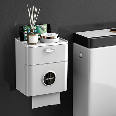 Ūdensnecaurlaidīgs tualetes papīra turētājs, papīra dvieļu turētājs, pie sienas stiprināms vannas istabas plaukts, pārnēsājams plaukts