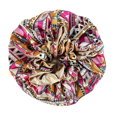 Ekstra velika satenska kapa za glavu Ženska noćna kapa za spavanje Dvoslojna elastična folija za glavu Vintage kapa za kosu Šešir Pokrivalo za glavu Trendy 2022.