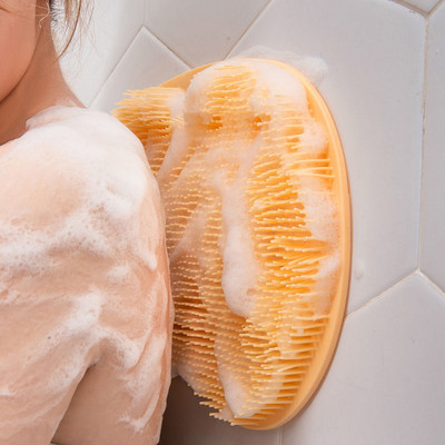 Újrafelhasználható zuhany hátsó kaparótisztító kefe Zuhanylábtisztító Mosószőnyeg Többfunkciós tapadó fali szőnyeg dörzsölő láb karok testfürdő