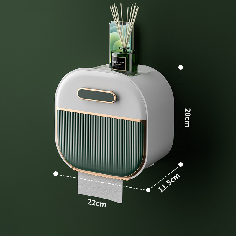 Kutija za toaletne maramice Držač za zidne maramice Dvoslojni držač papira bez bušenja Kućna kupaonska potrepština Kutija za stol za pohranu telefona