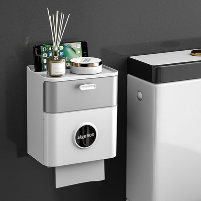 Vodootporan držač toaletnog papira bez noktiju Držač papirnatih ručnika Zidna polica za kupaonicu Kuhinjska kutija za pohranu Prijenosni stalak