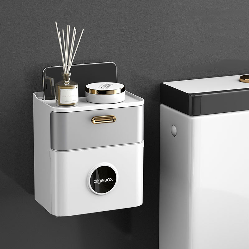 Vodootporan držač toaletnog papira bez noktiju Držač papirnatih ručnika Zidna polica za kupaonicu Kuhinjska kutija za pohranu Prijenosni stalak