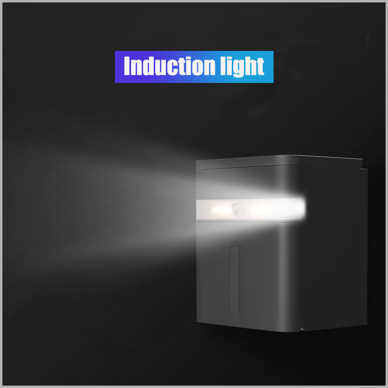 Zidni držač toaletnog papira s indukcijskim svjetlom Višenamjenski stalak za pohranu Vodootporni držač toaletnog papira Kupaonski pribor