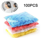 100KOM jednokratna kapa za tuširanje, elastična mrežasta netkana kapa za kupanje za nadogradnju trepavica, prozirna, vodootporna kapa za kosu, kape za tuširanje