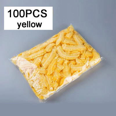 100KOM jednokratna kapa za tuširanje, elastična mrežasta netkana kapa za kupanje za nadogradnju trepavica, prozirna, vodootporna kapa za kosu, kape za tuširanje