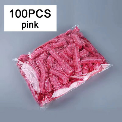 100KOM jednokratna kapa za tuširanje, elastična mrežasta netkana kapa za kupanje za nadogradnju trepavica, prozirna, vodootporna kapa za kosu, kape za tuširanje