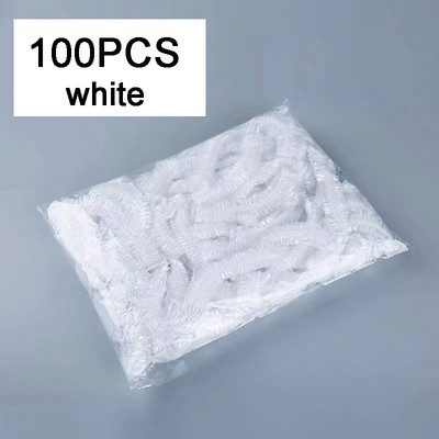 100KOM jednokratna kapa za tuširanje, elastična mrežasta netkana kapa za kupanje za nadogradnju trepavica, prozirna, vodootporna kapa za kosu, kape za tuširanje