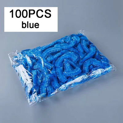 100KOM jednokratna kapa za tuširanje, elastična mrežasta netkana kapa za kupanje za nadogradnju trepavica, prozirna, vodootporna kapa za kosu, kape za tuširanje