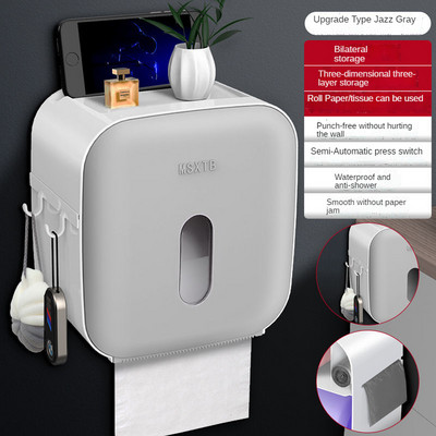 Držač toaletnog papira Kutija za toaletni papir bez bušenja Zidna kutija za toaletni papir Kupaonski stalak za pohranu Pribor Papir za motanje Kupaonski organizator