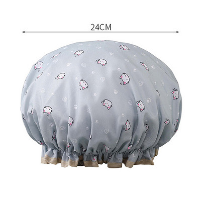 Divu slāņu dušas vāciņš ūdensizturīgs sieviešu virtuves ūdensizturīgs dūmu necaurlaidīgs ūdensizturīgs peldēšanai pieaugušo sieviešu šampūns, pūkains zibspuldze