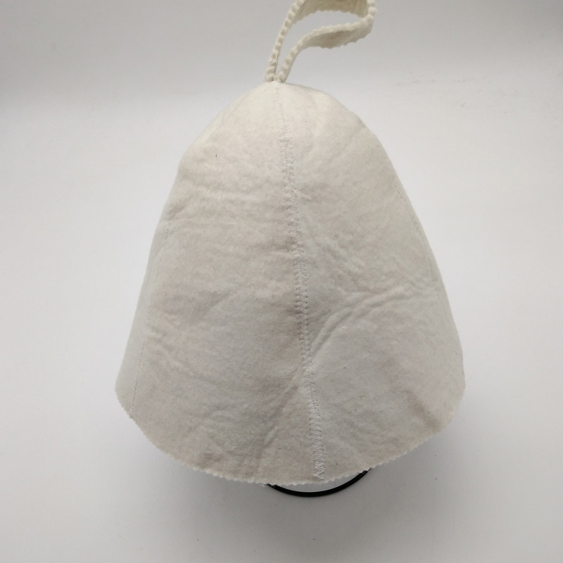 Grynos vilnos veltinio pirties kepurė Russian Banya kepurė, išsiuvinėta dušo kabinai galvos apsaugai saunos garų priedai