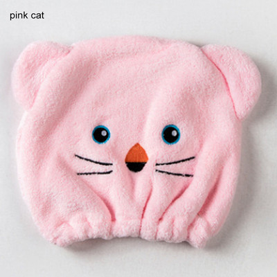 Slatka crtana kapa za tuširanje Turban za kosu od koraljnog flisa Kapa za kupaonicu Prijenosna ženska kapa za suhu kosu Brzosušivi omotani ručnik 1 kom.