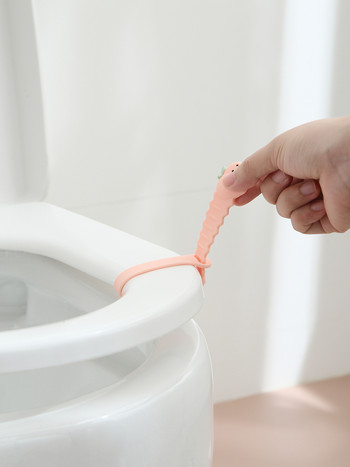 Ανυψωτικό καπάκι τουαλέτας Cartoon σιλικόνης Αντιολισθητική πόρπη Σχεδιασμός μαλακή λαβή Αξεσουάρ καθίσματος τουαλέτας με αδιάβροχη προστασία