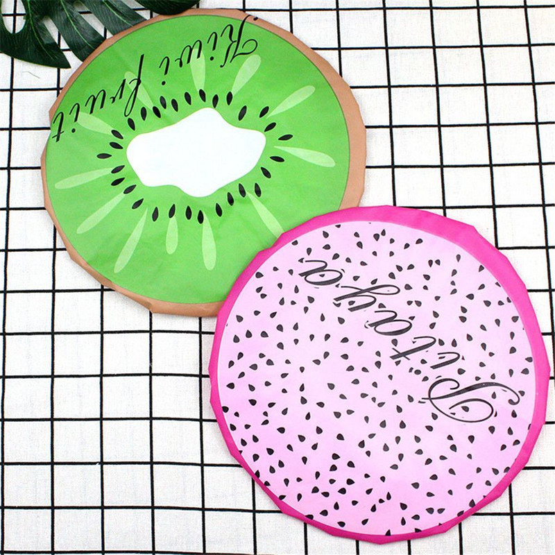 Jauki augļu ūdensnecaurlaidīgi elastīgi dušas cepures biezinātas vannas cepures atkārtoti lietojamas galvas matu pārklājs sievietēm miega cepures vannas istabas aksesuāri