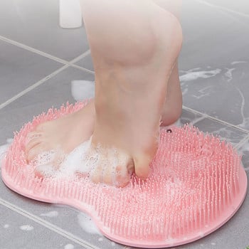 Силикон за измиване на краката Баня Ексфолиращ душ Масаж Баня Неплъзгаща се подложка за баня Четка за гръб Измиване на крака Почистване на тялото Инструмент за къпане