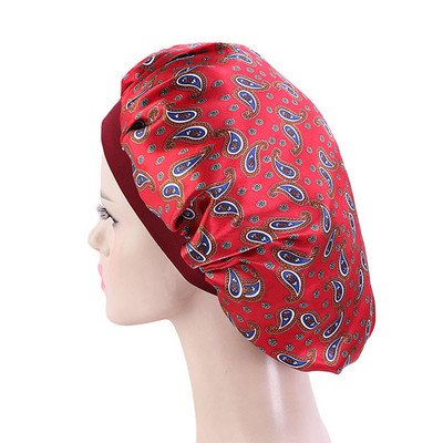 Új haj szatén motorháztető alvó zuhanysapkához Selyem motorháztető motorháztető női éjszakai alvás sapka fejfedő széles rugalmas szalag