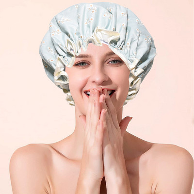 Debela kapa za tuširanje u 11 boja Vodootporna kapa za kupanje Dvoslojna navlaka za kosu za tuširanje Ženska oprema Kapa za tuširanje Kupaonski dodaci