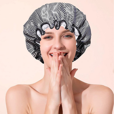 Debela kapa za tuširanje u 11 boja Vodootporna kapa za kupanje Dvoslojna navlaka za kosu za tuširanje Ženska oprema Kapa za tuširanje Kupaonski dodaci