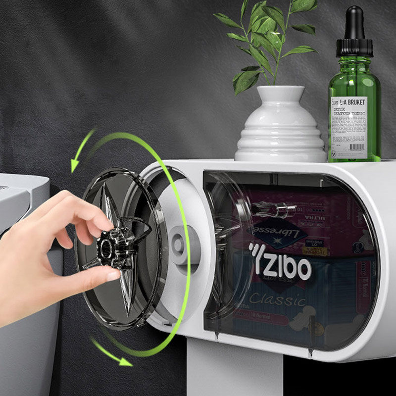 BAISPO radošais tualetes papīra turētājs vannas istabas dozatora uzglabāšanas kaste Tualetes ruļļa turētājs pārnēsājama plastmasas ūdensnecaurlaidīga salvešu kaste