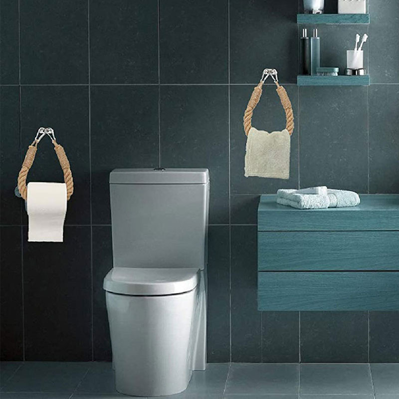 Retro papīra dvieļu plaukta dozators bez perforatora tualetes salvetes turētājs, piekarināms virve Vannas istabas dvieļu turētāja dekors