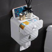 Dvoslojni držač toaletnog papira Vodootporni ručnik Zidna kutija za pohranu Kupaonski pribor Pladanj Rola cijev Bez bušenja