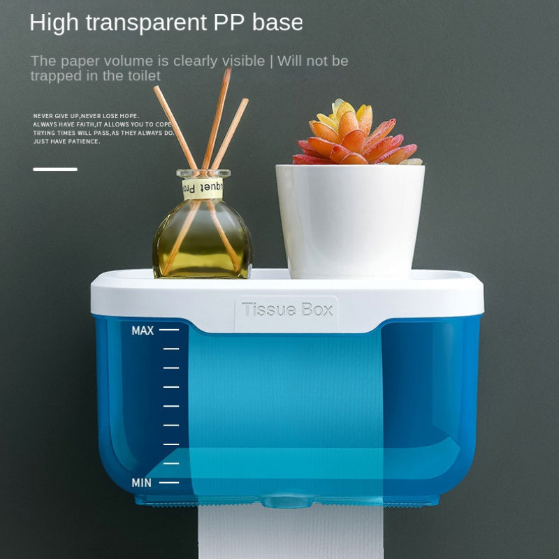 Sienas stiprinājuma vannas istabas audu glabāšanas kaste Bez perforatora Mājas piederumi Tālruņa plaukta futrālis Tualetes papīra turētājs Ūdensizturīgs plauktu organizētājs
