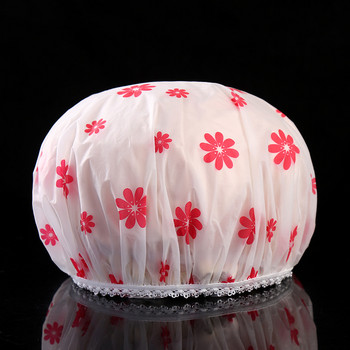 Καπέλο μπάνιου με παγωμένο εμπριμέ δαντέλα Παχύ αδιάβροχο σκουφάκι μπάνιου Πολύχρωμο λουλουδένιο καπέλο αντικαπνιστικό καπέλο μπάνιου παγωμένο για γυναίκες