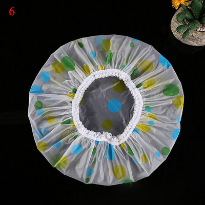 Matēta apdrukāta mežģīņu dušas cepure Bieza ūdensnecaurlaidīga peldcepure Daudzkrāsu ziedu apdruka pret dūmu cepure Matēta vannas cepure sievietēm