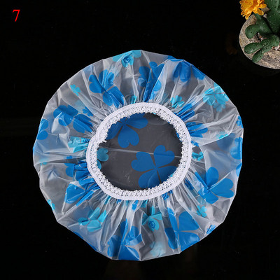 Matēta apdrukāta mežģīņu dušas cepure Bieza ūdensnecaurlaidīga peldcepure Daudzkrāsu ziedu apdruka pret dūmu cepure Matēta vannas cepure sievietēm