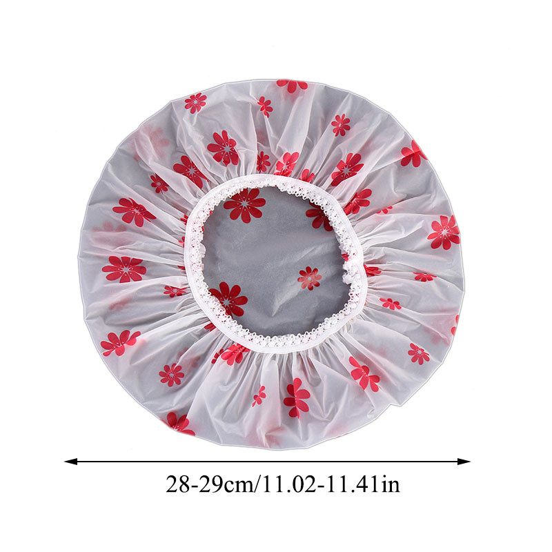 Matēta apdrukāta mežģīņu dušas cepure Bieza ūdensnecaurlaidīga peldcepure Daudzkrāsu ziedu apdruka pret dūmu cepure Matēta vannas cepure sievietēm