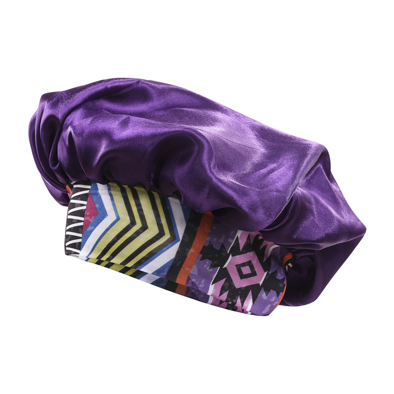 Ženska satenska kapa s šeširom Modna ženska elastična široka traka za zaštitu kose Pokrivalo za glavu Noćna kapa za spavanje