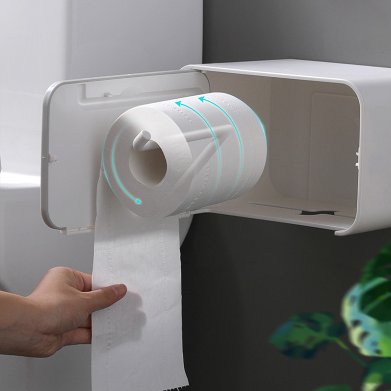 ECOCO beznaglas ūdensizturīgs vannasistabas rullīšu papīra kastīte tualetes papīra kaste pie sienas stiprināms glabāšanas audu sūknis Mājas vannas istabas glabāšanas rīki
