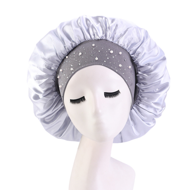 Jauna sieviešu satīna kalnu kristāla guļamcepure nakts miega cepure matu kopšanas salona aplauzums galvas saite Musulmaņu hidžāba galvas pārsegu pārsegu cepure