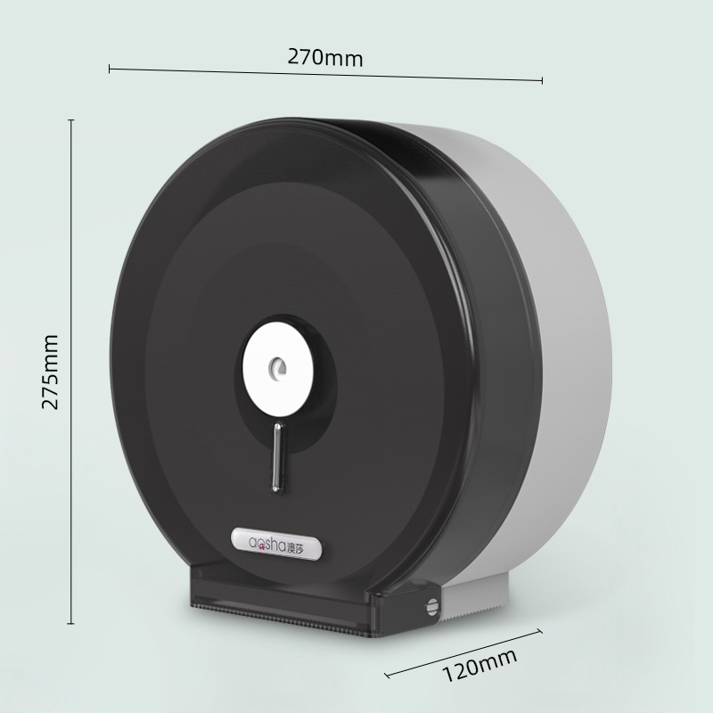 Kupaonski dozator maramica Zidni nosač Veliki kapacitet role Rola toaletnih ručnika za ruke Prozirni dozator crnog papira