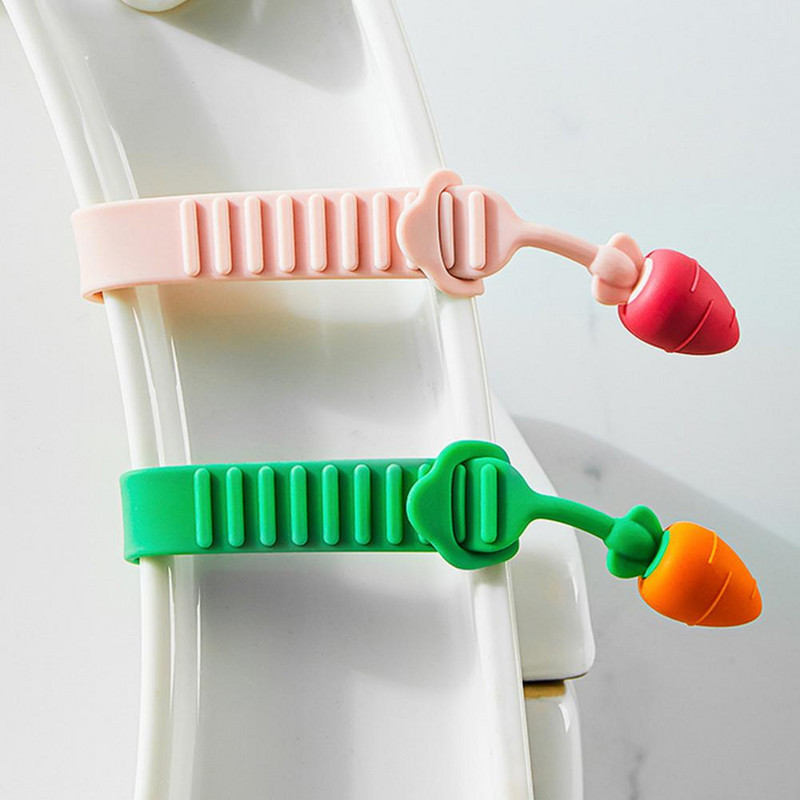 Podizač navlake za WC školjku Praktična meka silikonska ručka prstena za WC školjku Slatka ručka prstena za WC školjku u obliku mrkve Kućna oprema